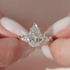 The Three Stone Twig - Engagement Ring Made in White Gold