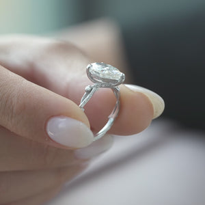 The Textured Twig - Engagement Ring Made in White Gold