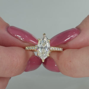 The Pave Ashley - Engagement Ring Made in Yellow Gold