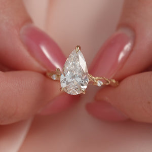 The Textured Twig - Engagement Ring Made in Yellow Gold