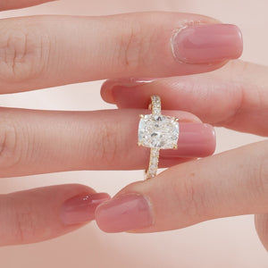 The Pave Eleanor - Engagement Ring Made in Yellow Gold