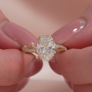 The Pave Twig - Engagement Ring Made in Yellow Gold