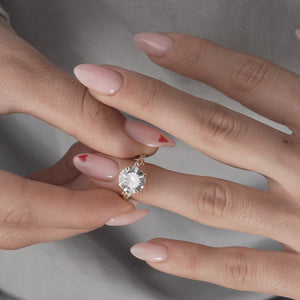 The Textured Twig - Engagement Ring Made in Yellow Gold