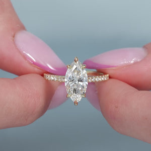 The Pave Natalie - Engagement Ring Made in Yellow Gold