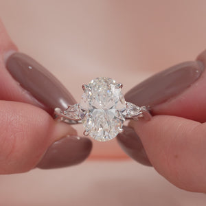 The Three Stone Twig - Engagement Ring Made in White Gold