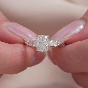 The Three Stone Twig - Engagement Ring Made in White Gold