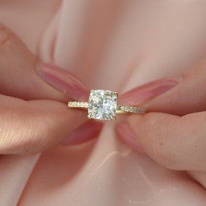 The Pave Ashley - Engagement Ring Made in Yellow Gold