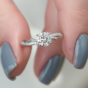 The Pave Twig - Engagement Ring Made in White Gold
