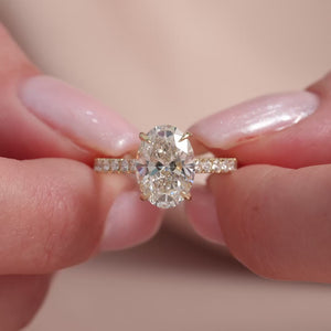 The Pave Natalie - Engagement Ring Made in Yellow Gold