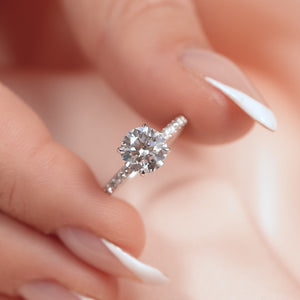 The Pave Lily - Engagement Ring Made in White Gold