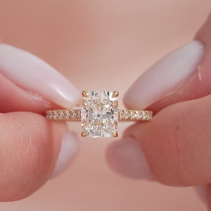 The Pave Natalie - Engagement Ring Made in Yellow Gold