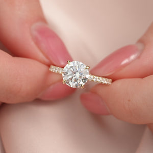 The Pave Nelly - Engagement Ring Made in Yellow Gold