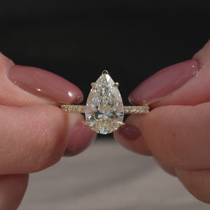 The Pave Natalie - Engagement Ring Made in Yellow Gold