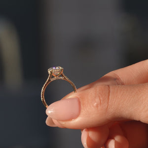 The Pave Natalie - Engagement Ring Made in Yellow Gold