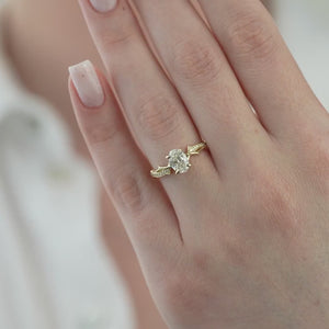 The Pave Twig - Engagement Ring Made in Yellow Gold