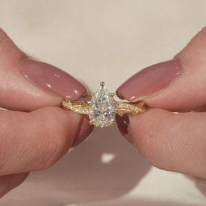 The Pave Twig - Engagement Ring Made in Yellow Gold