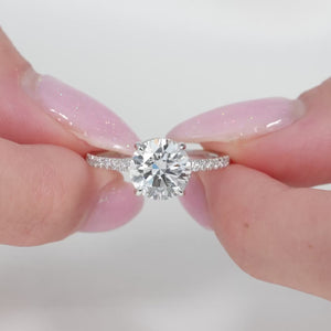 The Pave Margot - Engagement Ring Made in White Gold