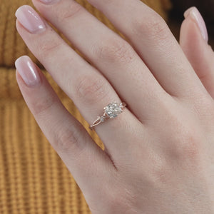 The Textured Twig - Engagement Ring Made in Rose Gold