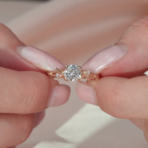 The Textured Twig - Engagement Ring Made in Rose Gold