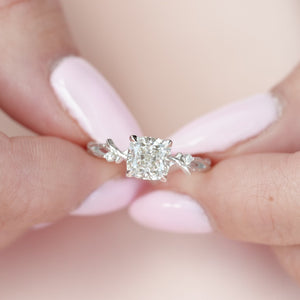 The Textured Twig - Engagement Ring Made in White Gold