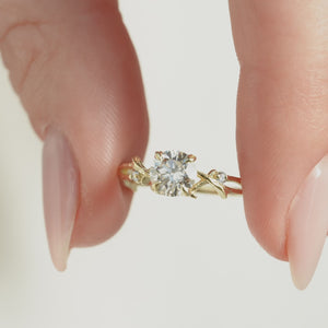 The Textured Twig - Engagement Ring Made in Yellow Gold