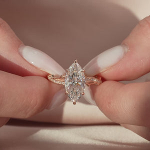 The Pave Twig - Engagement Ring Made in Rose Gold