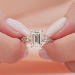The Textured Twig - Engagement Ring Made in White Gold