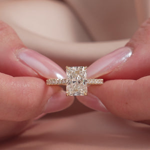 The Pave Natalie - Engagement Ring Made in Yellow Gold