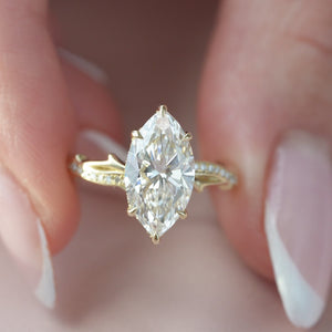 The Pave Twig - Engagement Ring Made in Yellow Gold