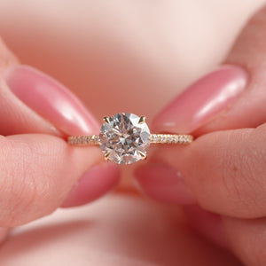 The Pave Ashley - Engagement Ring Made in Yellow Gold
