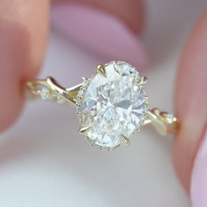 The Halo Twig - Engagement Ring Made in Yellow Gold
